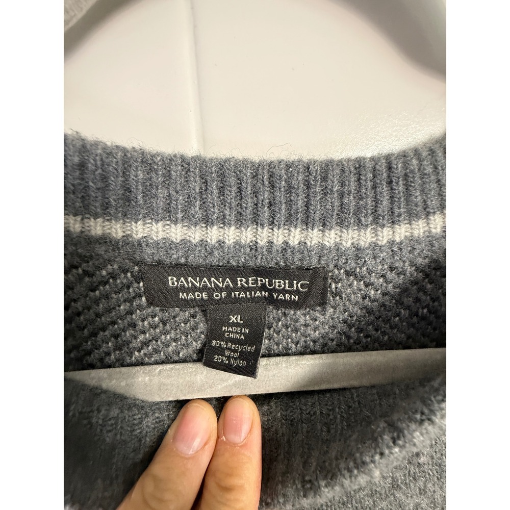 Banana Republic Mens XL Mountain Intarsia Italian Wool Blend Crewneck Sweater - Picture 3 of 6